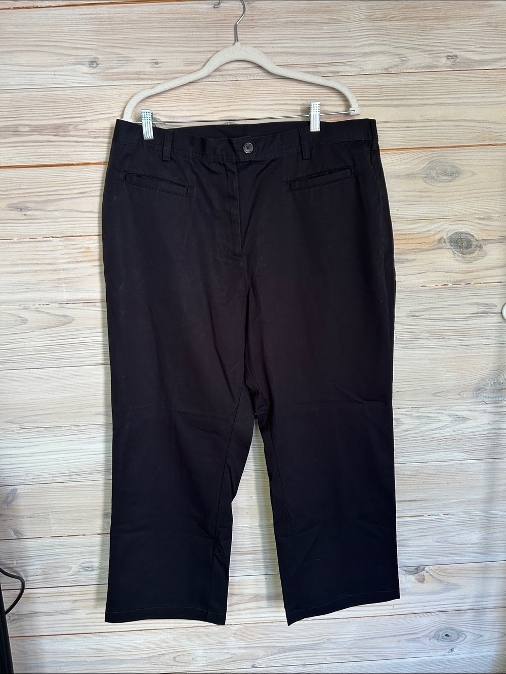 Lands End Dark Navy 18W 4A Straight-Leg Cropped Dress Pants
